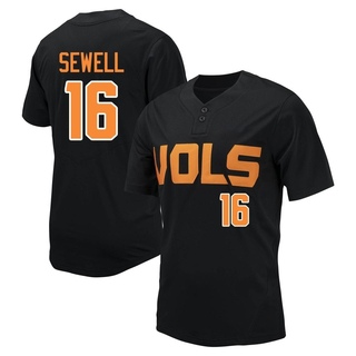 Camden Sewell Replica Black Men's Tennessee Volunteers Baseball Jersey