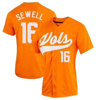 Camden Sewell Replica Orange Women's Tennessee Volunteers Full-Button Baseball Jersey
