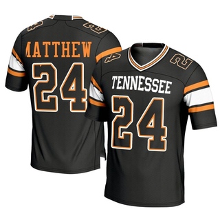 Jordan Matthews Game Black Men's Tennessee Volunteers Replica Football Jersey