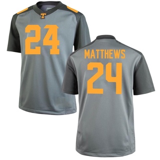 Jordan Matthews Game Gray Men's Tennessee Volunteers Jersey