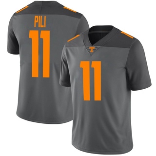 Keenan Pili Limited Gray Men's Tennessee Volunteers Football Jersey