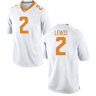 Peyton Lewis Game White Youth Tennessee Volunteers Jersey