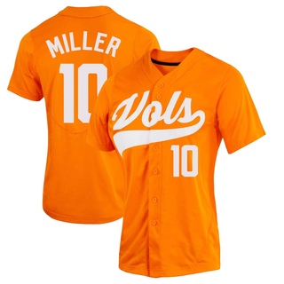 Ryan Miller Replica Orange Women's Tennessee Volunteers Full-Button Baseball Jersey