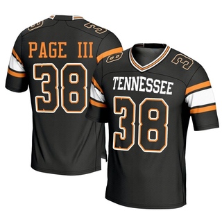 Solon Page III Game Black Men's Tennessee Volunteers Replica Football Jersey