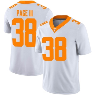 Solon Page III Game White Men's Tennessee Volunteers Football Jersey