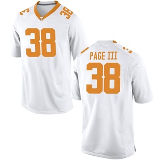 Solon Page III Game White Men's Tennessee Volunteers Jersey