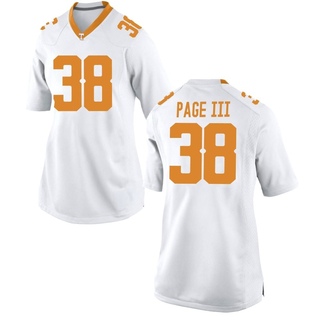 Solon Page III Game White Women's Tennessee Volunteers Jersey