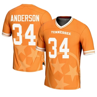 Zay Anderson Game Orange Men's Tennessee Volunteers Replica Icon Print Football Jersey